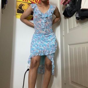 blue floral skirt set by L’Patricia